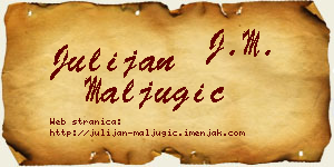 Julijan Maljugić vizit kartica